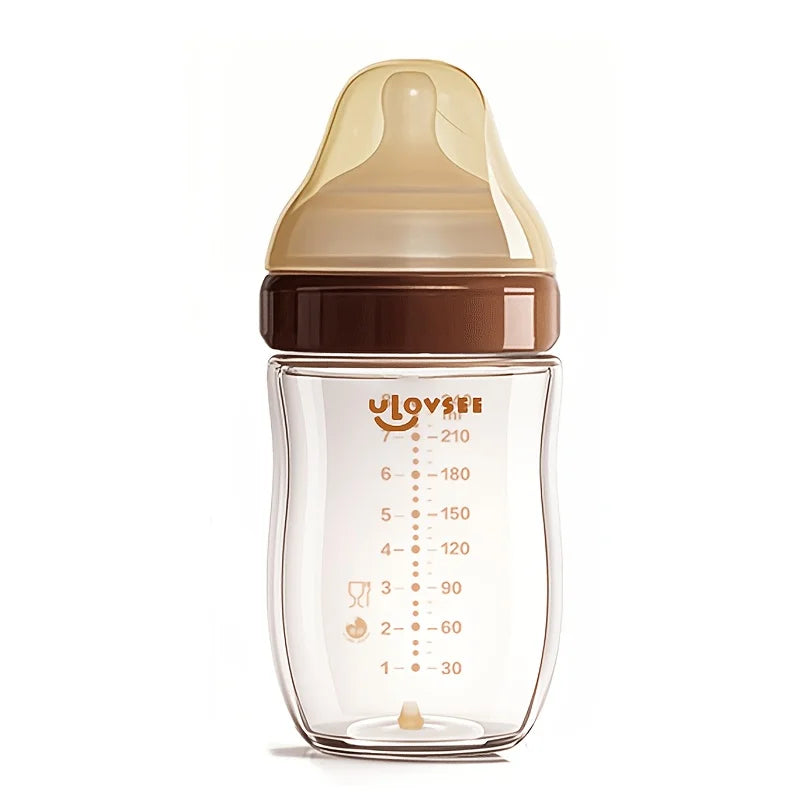 Glass Baby Bottle - 240ml Wide-Neck Anti-Colic Bottle