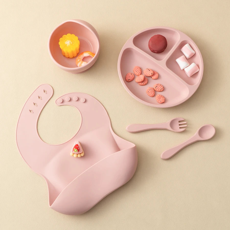 5-Piece Baby Silicone Feeding Set - Complete Mealtime Essentials