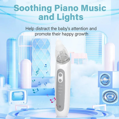 Electric Baby Nasal Aspirator - Automatic Nose Cleaner with Music & 3 Tips