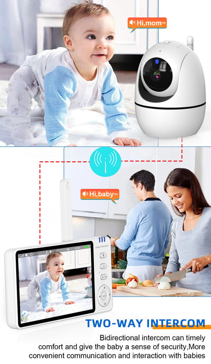 Premium 5" HD Video Baby Monitor with Temperature Sensor & Night Vision