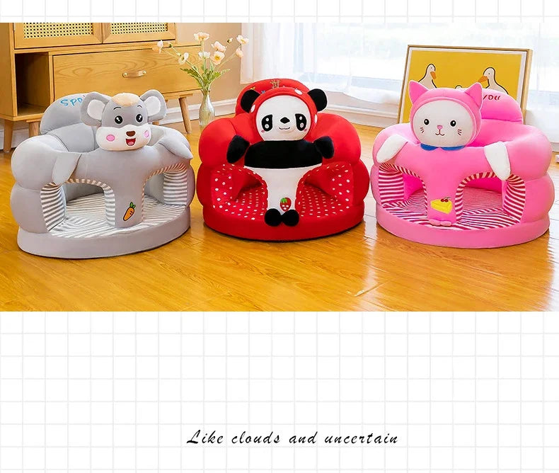 Baby Support Seat Cover - Plush Learning Chair for Sitting & Feeding