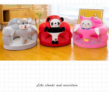 Baby Support Seat Cover - Plush Learning Chair for Sitting & Feeding