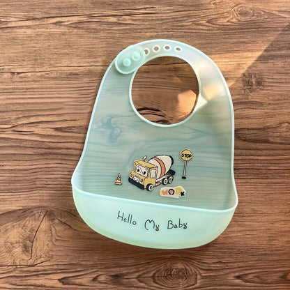 Silicone Baby Bib - Waterproof with Food Catcher Pocket