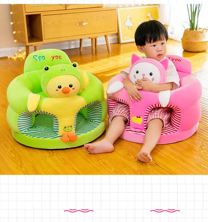 Baby Support Seat Cover - Plush Learning Chair for Sitting & Feeding