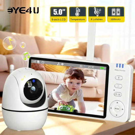 Premium 5" HD Video Baby Monitor with Temperature Sensor & Night Vision