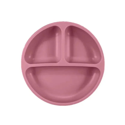 Silicone Suction Plate with Lid - Divided Baby Feeding Dish